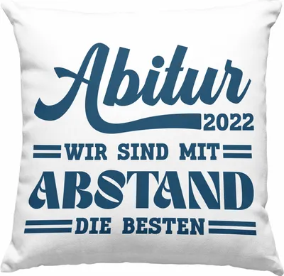 Produktbild von Trendation - Abi 2022 Deko-Kissen mit Füllung 40x40 Geschenk Abi Bestanden Abitur Abschluss Geschenkidee (Grau)