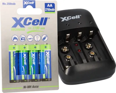 Immagine prodotto di Caricabatterie BC-X500 + 4x AA XCell ricaricabili 1,2V 2700mAh