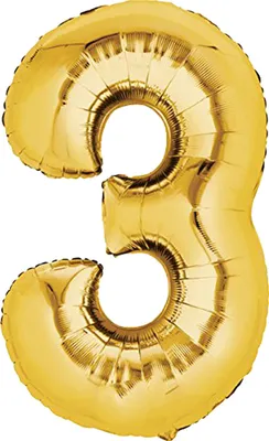 Produktbild von Folienballon, 80 cm, gold, Ziffer "3"