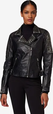 Produktbild von Damen Lederjacke Bikerjacke Ricano STUDD – Schwarz / XS