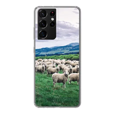 Produktbild von MuchoWow® Handyhülle Schutzhülle Hülle für Samsung Galaxy S21 Ultra Schafe - Natur - Gras Silikon Softcase Handy Hülle - Mobiltelefon