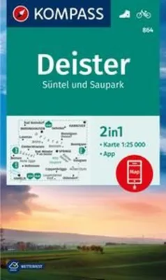 Obrázek produktu pro KOMPASS turistická mapa 864 Deister, Süntel a Saupark 1:25 000