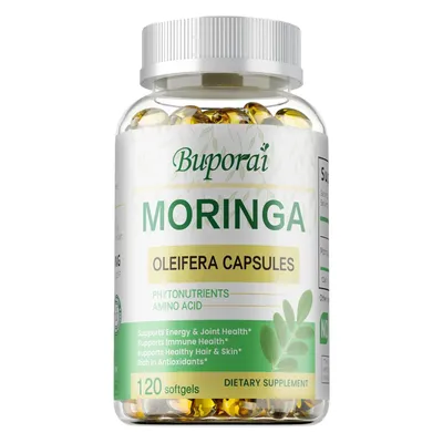 Produktbild von Moringa 1000mg (120 Kapseln) Nahrungsergänzungsmittel, Darm, Darmgesundheit, Stoffwechsel, Immunsystem, Haare, Haut, Gelenke, Knochen, Energie