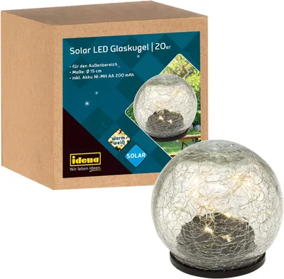 Produktbild von Idena Glaskugel LED Solarleuchte transparent