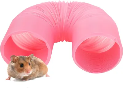 Produktbild von Kunststoff-Spieltunnel für kleine Tiere - Erweiterbares Hamsterröhrchen für Meerschweinchen, Chinchillas, Ratten, Zwerghasen und Frettchen (Rosa)