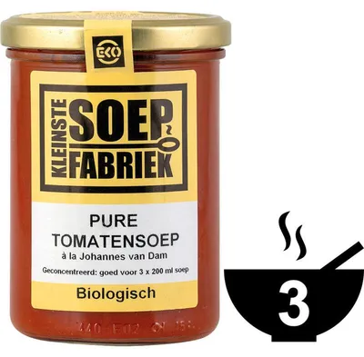 Image de Smallest Soepfabriek Soupe Pure Tomate400 ml - végétalienne, sans gluten, sans additifs