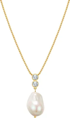 Produktbild von Yokoamii Halskette Messing Zirkonia Muschelkernperle 46,0 cm Basiskette + 5,0 cm Verlängerung 50020139