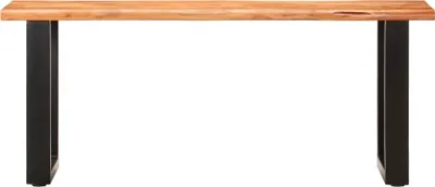 Immagine prodotto di Panca con Bordi Vivi 110 cm in Legno Massello Acacia e Acciaio