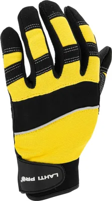 Zdjęcie produktu dla Rękawice mechaniczne L280810P, czarno-żółte, rozmiar 10, LAHTI PRO