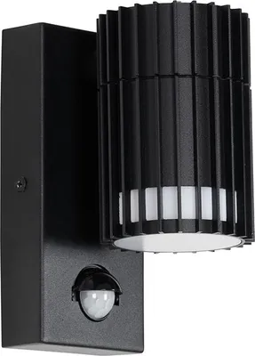 Zdjęcie produktu dla Designerska lampa ścienna zewnętrzna czarna z czujnikiem ruchu IP44 - Boris