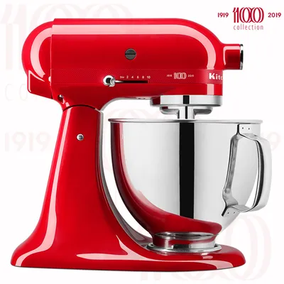 Produktbild von KitchenAid 5KSM180H, Standmixer, Rot, Schlagen, Kneten, Mixen, Rührer, Verquirlen, 1 m, 4,8 l, PASSION RED