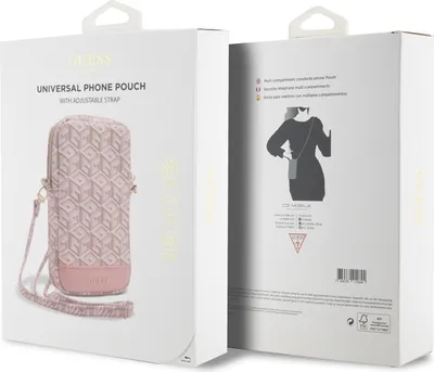 Produktbild von Guess Zip Gcube Bottom Stripe Handytasche - Pink