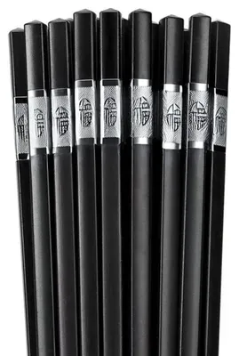 10 Paar Essstäbchen, Silber, 24 cm, spülmaschinenfest
