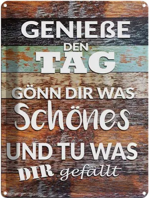 Produktbild von vianmo Blechschild 40x30 cm Genieße den Tag gönn dir was Spruch Zitat