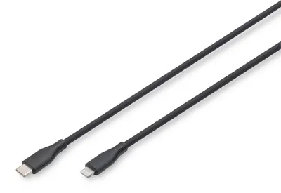 Obrázok produktu pre Digitus AK-600110-005-S, 0,5 m, Lightning, USB A, Samec, Samec, Čierna