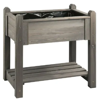 Produktbild von Hochbeet BASIC aus Kiefernholz grau 89,5x59x84,5cm