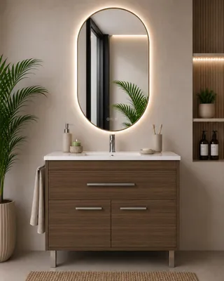 ORIGEN BATH BAHIA Badmöbel mit Waschbecken 90x45 cm, Tea-Esche