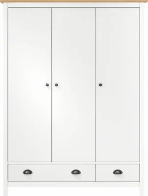 Produktbild von vidaXL Šatní skříň se 3 dveřmi Hill White 127x50x170 cm Borovicové dřevo