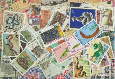 Produktbild von Briefmarken Motive 25 verschiedene Schlangen Marken