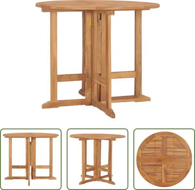 Obrázok produktu pre The Living Store Skladací záhradný jedálenský stôl Ø90x75 cm z masívneho teakového dreva