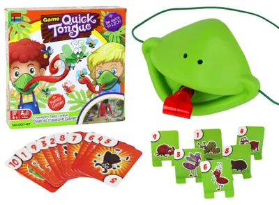 Produktbild von Lustiges Geschicklichkeitsspiel Quick Tongue – Fange das Insektenmasken-Chamäleon