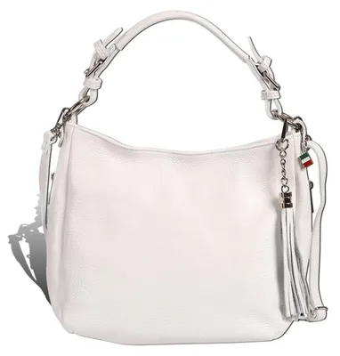 Immagine prodotto di Borsa hobo da donna Florence in vera pelle, bianca D2OTF134W