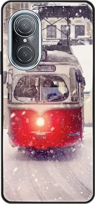 Produktbild von König Design Hülle kompatibel mit Huawei nova 9 SE Kunststoff Soft Handyhülle - Handy Case Straßenbahn