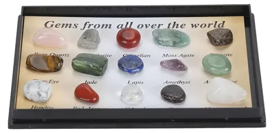 Obrázok produktu pre Rock Stone Colletction Kit for Kids Exquisite Science Classroom Rocks and Minerals Collection Minerals Educational Science Kit Type 1