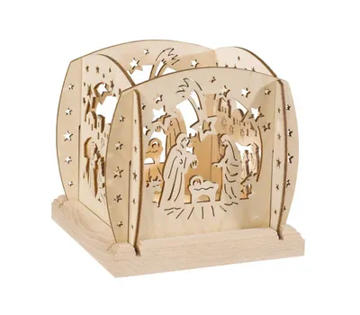 Obrázok produktu pre Lampión "Jasličky" prírodný ŠxVxH 12x12x12cm NOVINKA