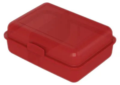 Obrázek produktu pro Úložný box "Lunch box" - dětský box na svačinu s přepážkou a uzávěrem na zacvaknutí - bez BPA a  Germany - box na svačinu do školy a do práce - trendy červený PP