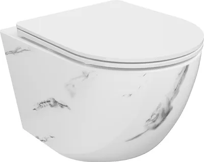 Image de Mexen Lena Cuvette de WC Rimless avec abattant Softclose Slim, plastique thermodurci, blanc pierre - 30224092