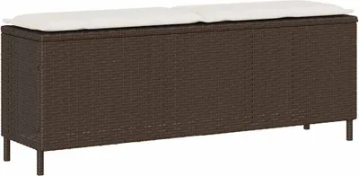 Produktbild von "2026 Promotion" Gartenbank/Parkbank, bis 150Kg, mit Kissen, Grau 110x30x40,5 cm Poly Rattan - Gartenbänke CC25654