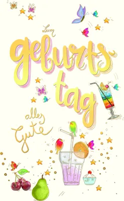 Produktbild von Geburtstag - Glückwunschkarte im Format 11,5 x 17 cm mit Umschlag