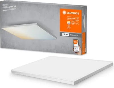 Image de LEDVANCE Plafonnier LED intelligent, panneau pour l'intérieur avec technologie WiFi, couleur de lumière modifiable (3000K-6500K), 600mm x 300mm, Compatible avec Google et Alexa Voice Control, SMART+ WIFI PLANON FRAMELESS