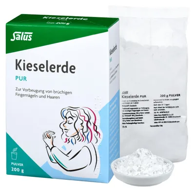 Produktbild von Salus - Kieselerde pur - 1x 200 g - traditionelles Arzneimittel - zur Vorbeugung von brüchigen Fingernägeln und Haaren - 87% reiner Kieselsäuregehalt