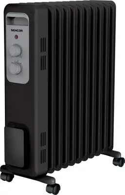 Obrázek produktu pro SENCOR SOH 3311BK Elektrický olejový radiátor, 11 topných článků, příkon 2 300 W, ochrana proti přehřátí, bezpečnostní funkce automatického vypnutí při převrhnutí přístroje