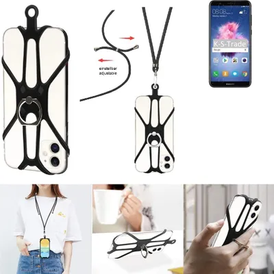 Produktbild von K-S-Trade 3in1 Handykette Handyband Handykordel Halsband Smartphone-Ring Handy-Ring kompatibel mit Huawei nova Lite 2 Fingerhalterung Handyring