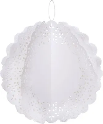 Obrázok produktu pre Biela čipkovaná guľa 20 cm 1 ks.