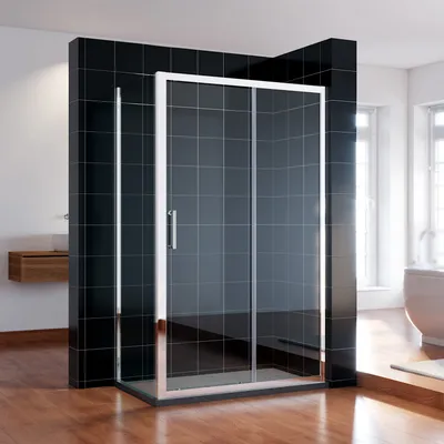 Immagine prodotto di SONNI 140x185cm porta scorrevole doccia in vetro trasparente con pannello laterale da 70cm
