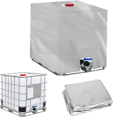 Produktbild von Famanu Wassercontainer Abdeckung 1000L wasserdichte Schutzhülle silberfarben