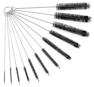 12-teiliges Reinigungsbürsten-Set für Kaffeemaschinen, schwarz