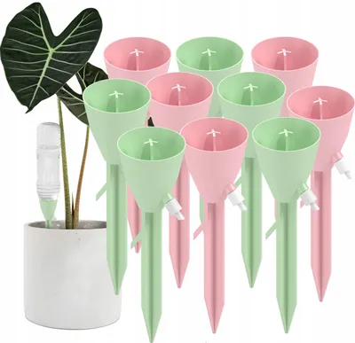 Produktbild von Pflanzenbewässerer 10er Set, Blumentopf-Bewässerungspatronen für Topfpflanzen, kompatibel mit 500 ml Flaschen, transparent