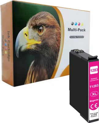 Produktbild von Kompatible Magenta Tintenpatrone 12ml - Passend für Epson T1283, Perfekte Drucke für Stylus & BX305-Serien