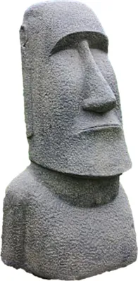 Produktbild von Große Osterinsel aus Steinguss perfekt für den Garten die Terrasse oder den Vorgarten ist Frostfest Witterungsbeständig und Neu 100cm H, APL-Moai-100af