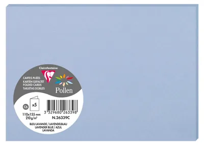 Produktbild von Clairefontaine 5 D-Karten Pollen 110x155 lavendellblau