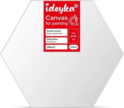 Obrázek produktu pro Malířské plátno na šestiúhelníkovém rámu 39 cm – Ideyka