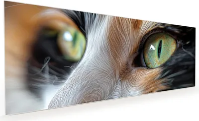 Produktbild von Küchenrückwand Spritzschutz Glas mit Motiv Katzenaugen 40 x 40 cm
