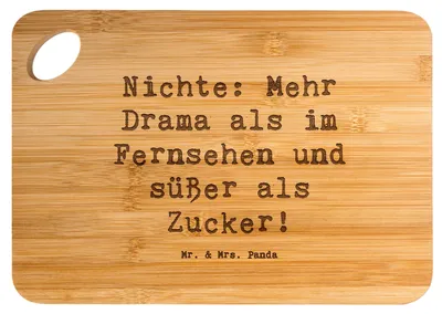 Produktbild von Mr. & Mrs. Panda Schneidebrett Spruch Nichte Freude - Transparent - Geschenk, Liebe, Verwandtschaft, schneidbrett, Dankeschön, Brett, herzerwärmende Sprüche, Geschenke