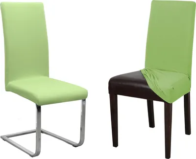 Produktbild von 2er Set Jersey Stuhlhusse (Farbe wählbar), elastische Uni Stretch-Husse aus Baumwolle Bi-Elastisch,Stuhlhusse – kurz,Hellgrün,2er Set