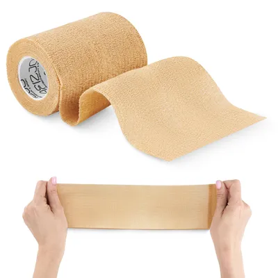 Produktbild von 4FIZJO Kohäsive Bandage 4,5 m × 10 cm, beige, selbsthaftend